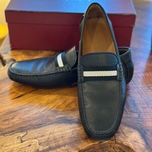 Bally’s Mens Black Leather Loafers